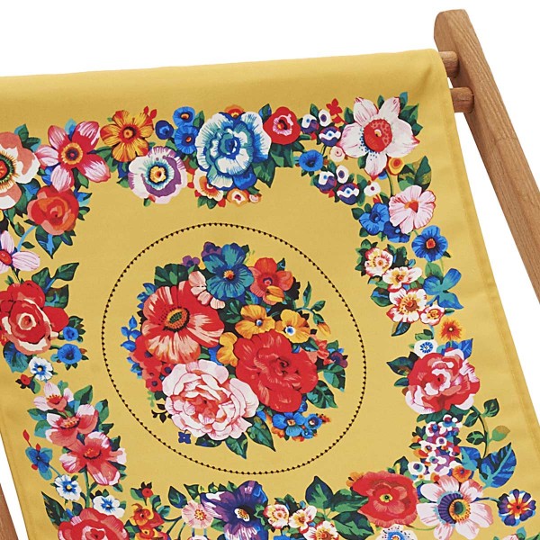 Beech Wood Deckchair HOLY yellow