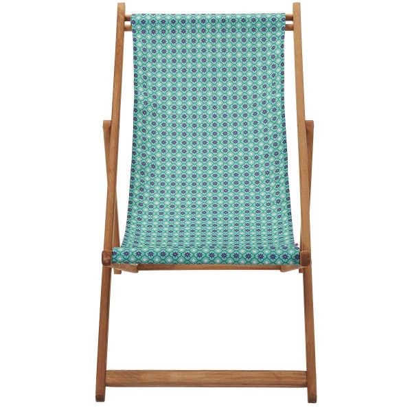 Beech Wood Deckchair ORIENT blue