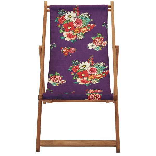 Beech Wood Deckchair HANAMI purple
