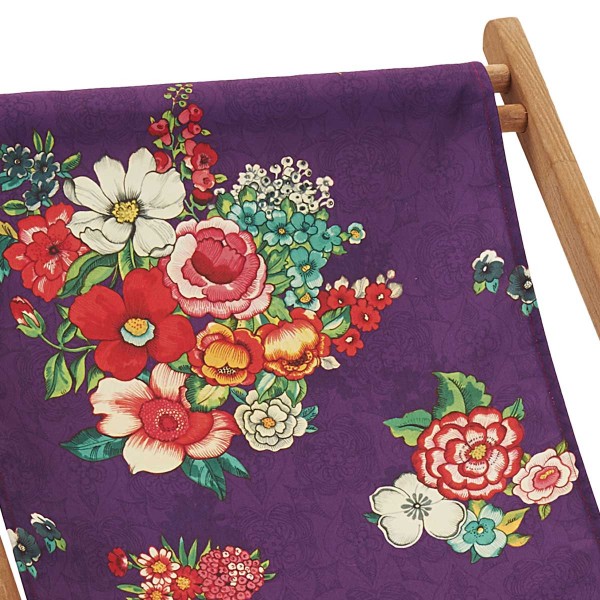 Beech Wood Deckchair HANAMI purple