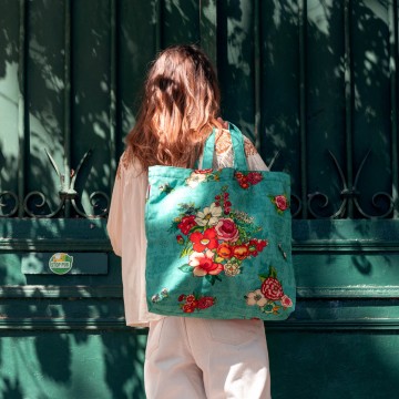 Bolso de playa HANAMI turquesa 2