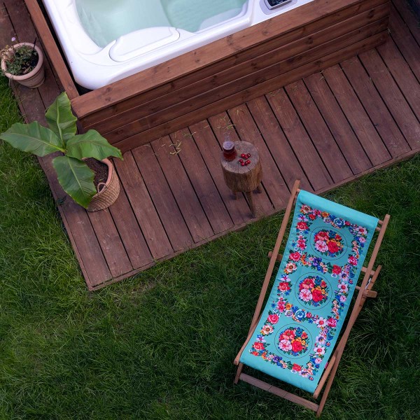 Beech Wood Deckchair HOLY blue