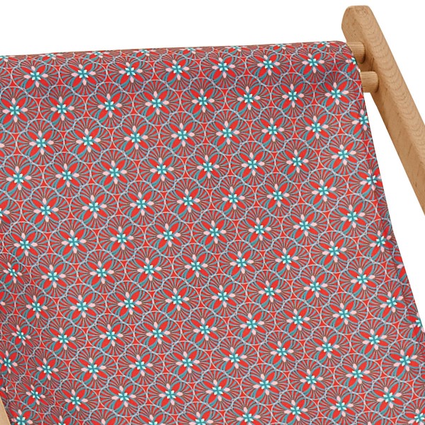 Beech Wood Deckchair LOTUS red
