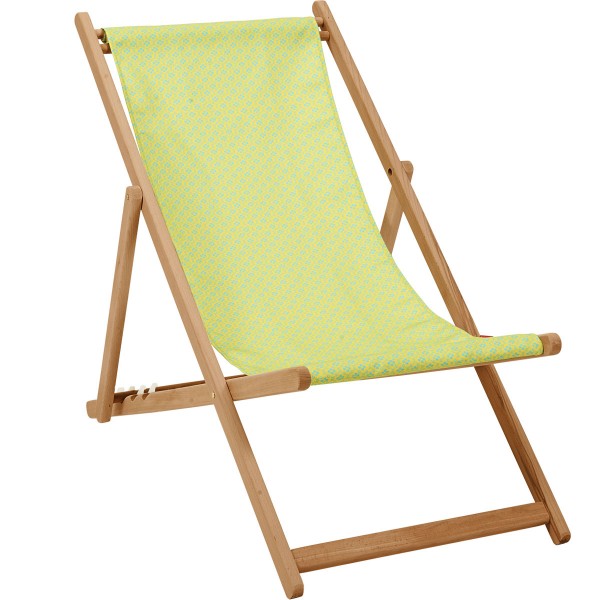 Beech Wood Deckchair ROSALIE yellow