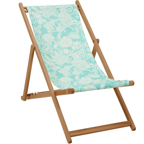Beech Wood Deckchair JASMIN blue