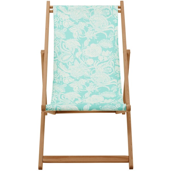 Beech Wood Deckchair JASMIN blue
