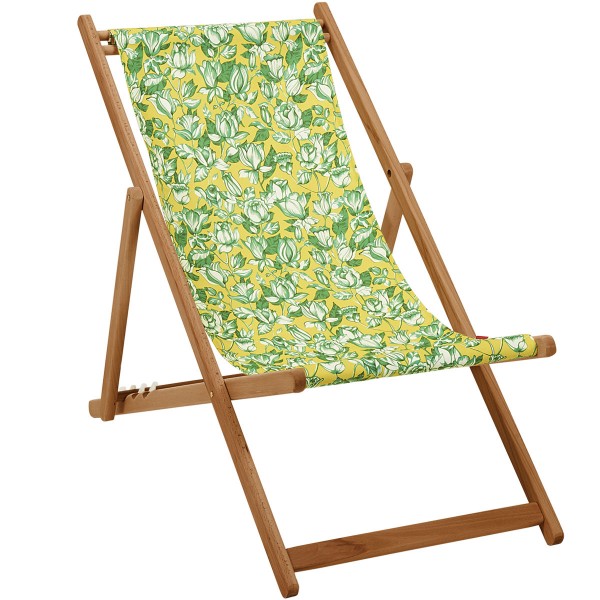 Beech Wood Deckchair APONI yellow