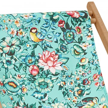 Beech Wood Deckchair NILA blue 2