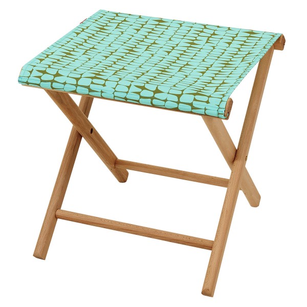 Wooden folding stool ZANZIBAR turquoise