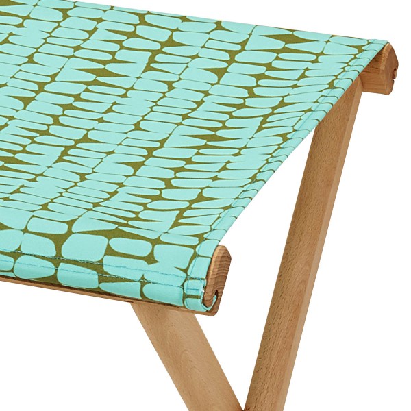 Wooden folding stool ZANZIBAR turquoise
