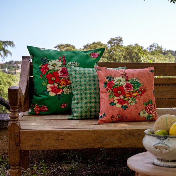 Outdoor cushion cover HANAMI corail...