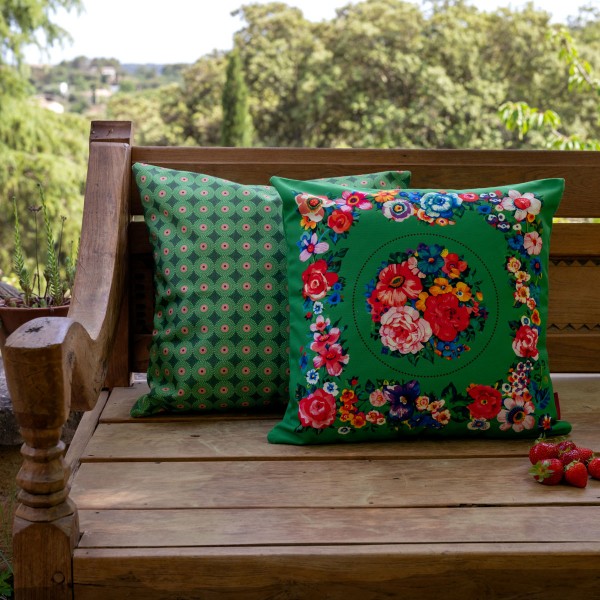 Housse de coussin extérieur HOLY vert