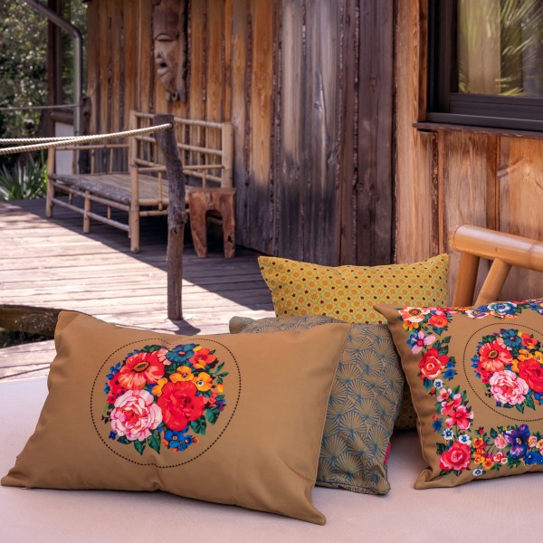 Housse de coussin extérieur HOLY doré