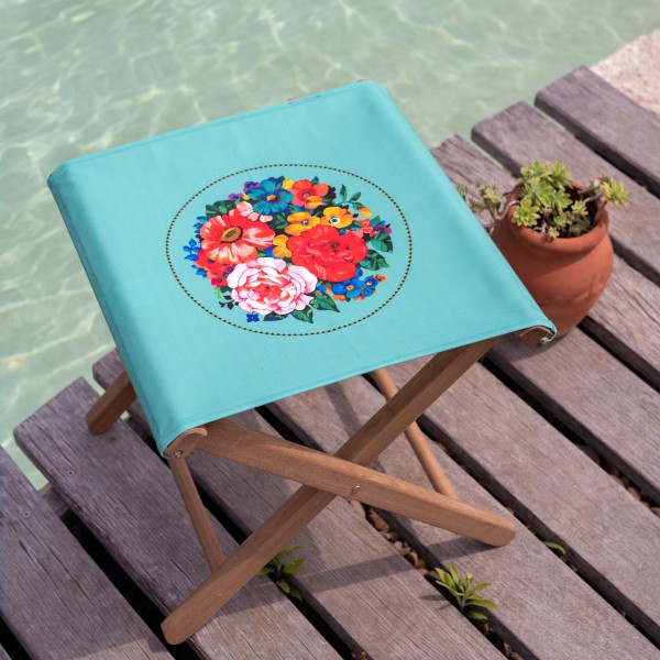 Wooden folding stool HOLY blue