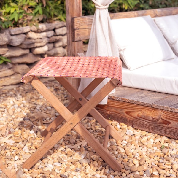 Taburete plegable de madera ORIENT rosa