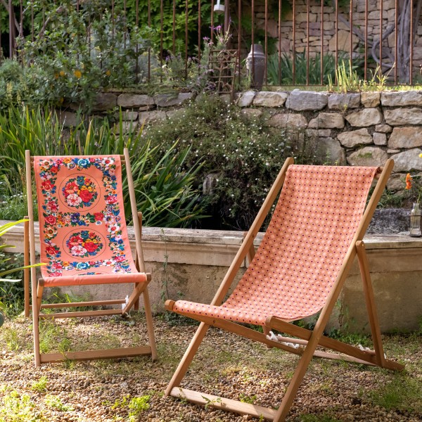 Beech Wood Deckchair ORIENT pink