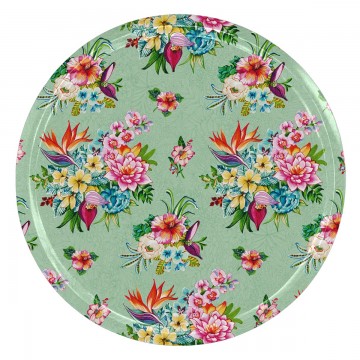 Wooden tray TAÏNA lagoon Ø46cm