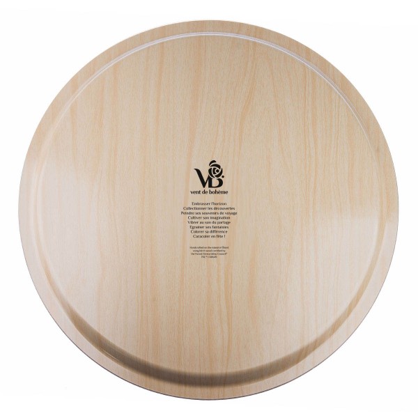 Plateau rond TAÏNA tabac Ø46cm