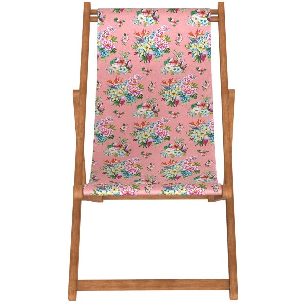 Beech Wood Deckchair TAÏNA pink