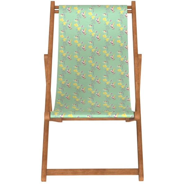 Beech Wood Deckchair COLIBRI lagoon