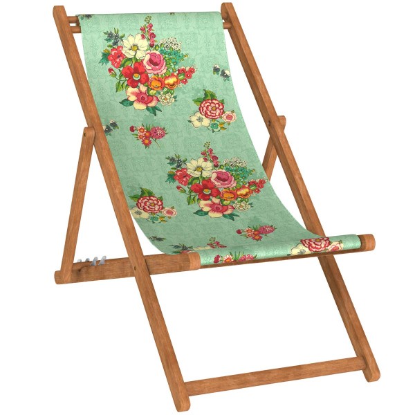 Beech Wood Deckchair HANAMI lagoon