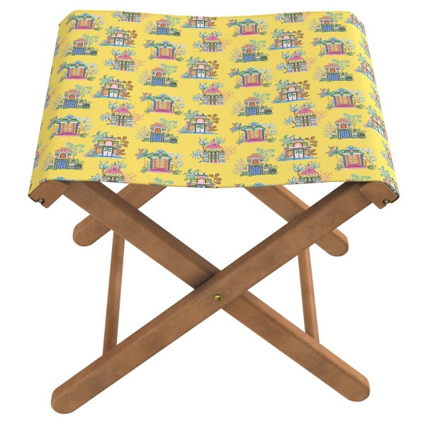 Wooden folding stool DEVHA yellow