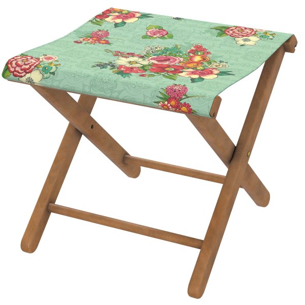 Wooden folding stool HANAMI lagoon
