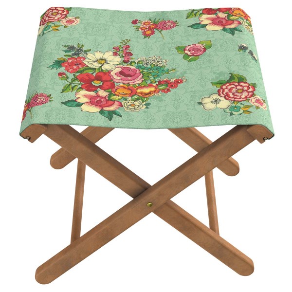 Wooden folding stool HANAMI lagoon