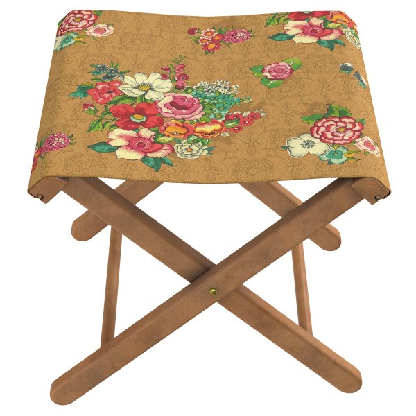 Wooden folding stool HANAMI tabac