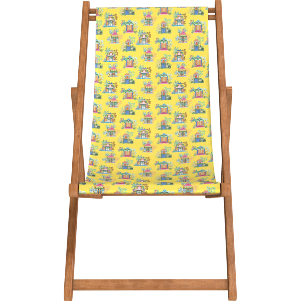 Beech Wood Deckchair DEVHA yellow