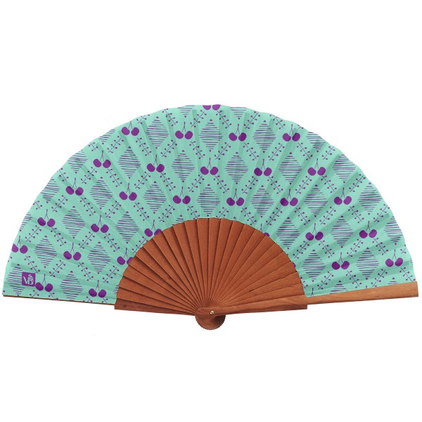 Hand fan CHERRY purpple