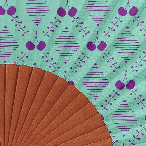 Hand fan CHERRY purpple