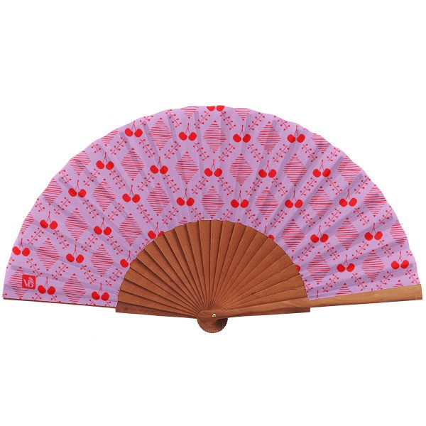 Hand fan CHERRY red