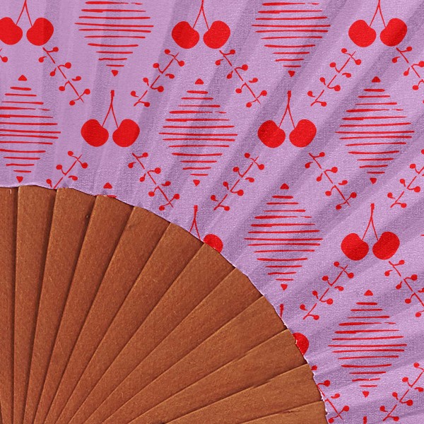 Hand fan CHERRY red