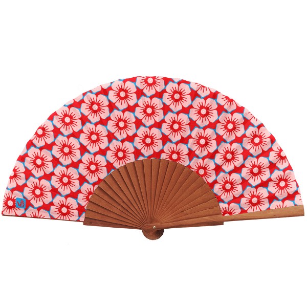 Hand fan JEANNETTE red