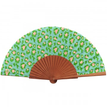 Hand fan LEO green