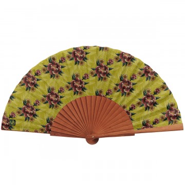 Hand fan TATOO ocher