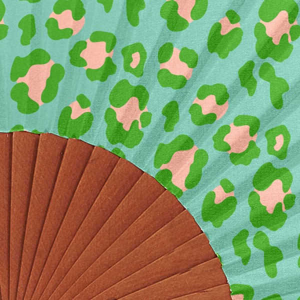 Hand fan LEO green