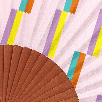 Hand fan OPUS pink 2