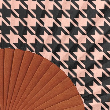 Hand fan POULETTE pink 2