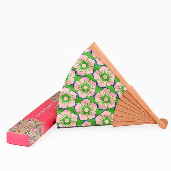 Hand fan JEANNETTE green