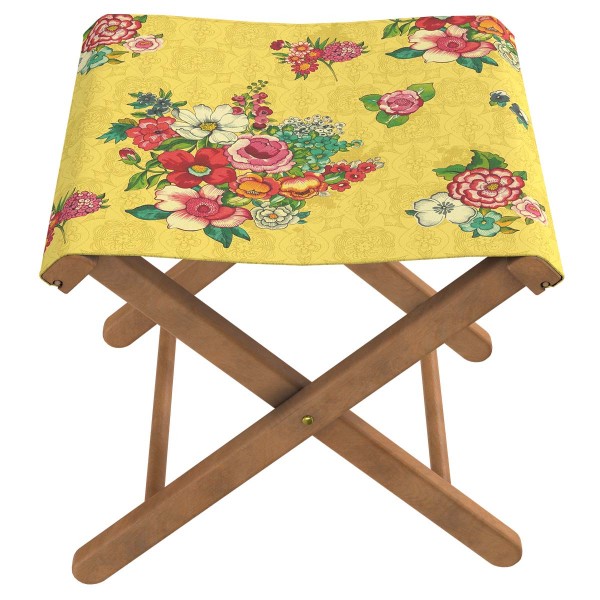 Wooden folding stool HANAMI yellow