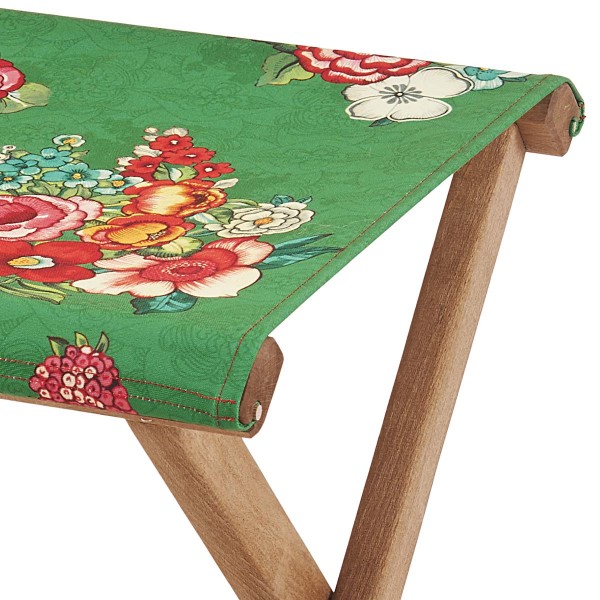 Wooden folding stool HANAMI green