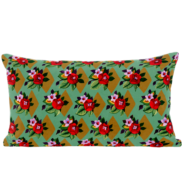 Funda de cojín de terciopelo SUZIE verde