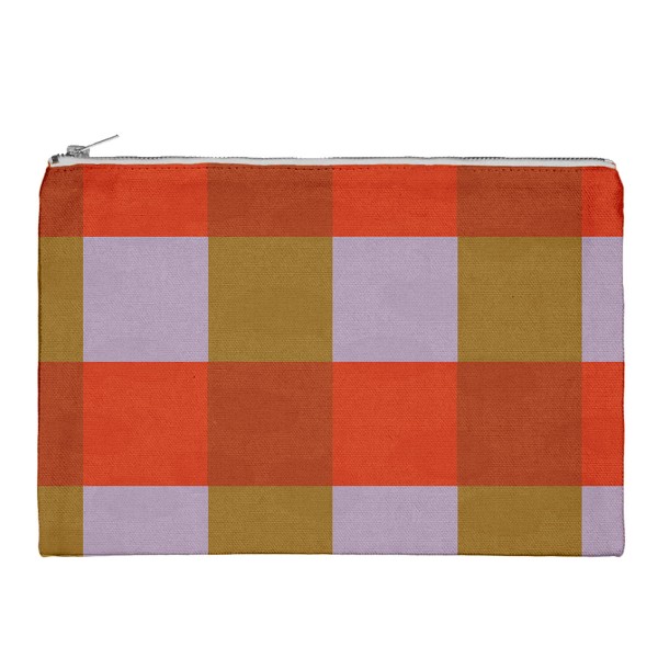 Pochette velours caro orange