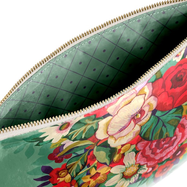 Velvet pouch MIA green