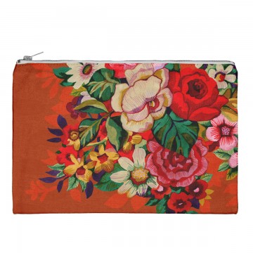 Pochette velours Mia orange