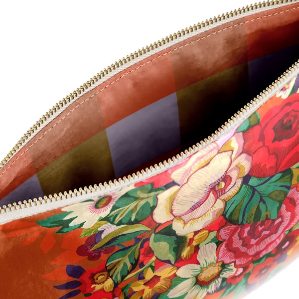 Pochette velours Mia orange