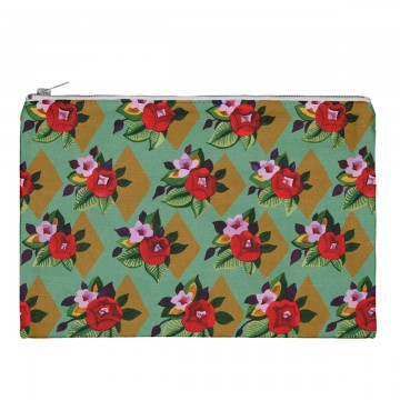 Pochette velours Suzie vert