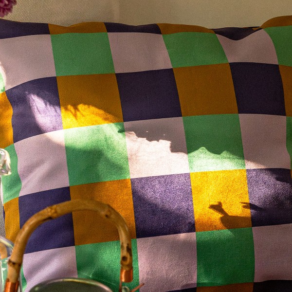 Housse de coussin velours CARO doré Housse de coussin velours CARO doré